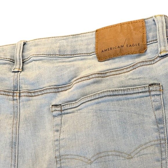American Eagle Distressed Stretch Jeans Mens 36x32 Light Wash Ripped AirFlex - Picture 10 of 11